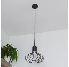 Lampă suspendată pe cablu SOLANO 1xE27/15W/230V negru/auriu