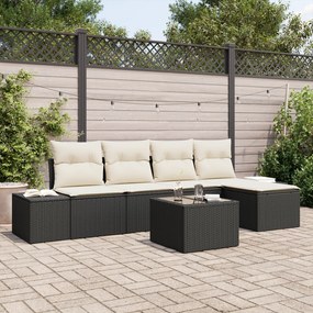 vidaXL Set de Canapea de Grădină cu Pernuțe Brown Rattan Polimeric