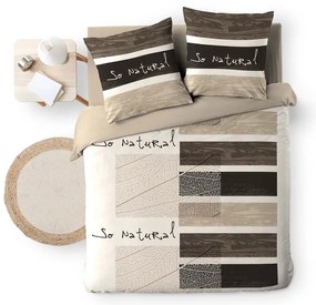 Lenjerie de pat maro din bumbac pentru pat dublu 200x200 cm So Natural – douceur d'intérieur