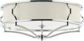 Lustra aplicata din metal cromat si tesatura crem Stesso PL M