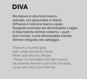 Veioza LED design modern Diva, auriu, alb sau titan