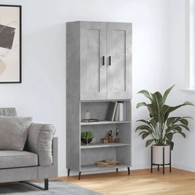 vidaXL Dulap înalt, gri beton, 69,5x34x180, lemn compozit