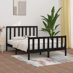 3106832 vidaXL Cadru de pat, negru, 120x200 cm, lemn masiv