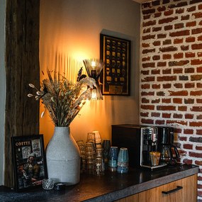 Aplică de perete Art Deco neagră cu 2 lumini - Broom