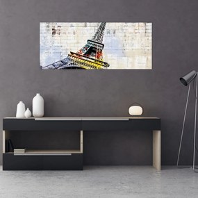 Tablou - Arta digitală a Turnului Eiffel (120x50 cm)