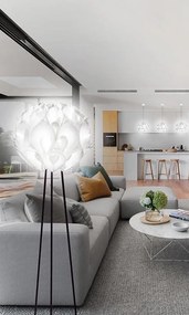 Lampadar cu trepied realizat manual Flora White