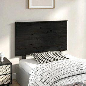 Tablie de pat, negru, 94x6x82,5 cm, lemn masiv de pin 1, Negru, 94 x 6 x 82.5 cm