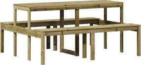 vidaXL Masă de picnic, 160x134x75 cm, lemn impregnat de pin