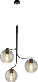 Lustră LED pe cablu CESAR 3xE27/15W/230V negru/gri fumuriu