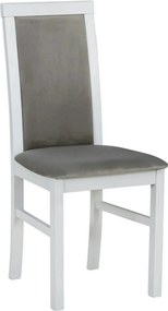 Scaun COMO, gri/alb, stofa catifelata/lemn, 43x51x92 cm