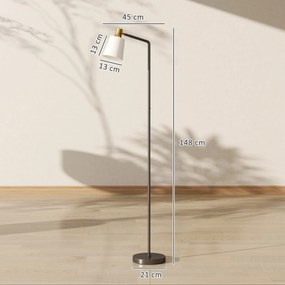 HOMCOM Lampă de podea LED cu cap rotativ la 350°, Reglare a temperaturii culorii 3000K/4000K/6500K, Negru | Aosom Romania