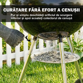 Outsunny Grătar rotund tip kettle | Aosom Romania