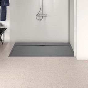 Cadita de dus dreptunghiulara Ideal Standard i.life Ultra Flat S gri asfaltic 170x80 cm