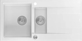 Chiuveta compozit incastrata Quadron Unique Evan 156 alb - inox 100x50 cm
