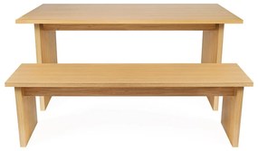 Masă de dining cu blat cu aspect de lemn de stejar 90x160 cm Stripe – Woodman