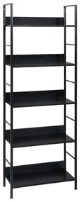 vidaXL Etajeră cărți 5 rafturi, negru, 60x27,6x158,5 cm lemn prelucrat