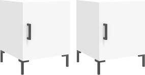 vidaXL Noptiere, 2 buc., alb, 40x40x50 cm, lemn compozit