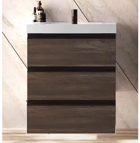 Set mobilier baie (masca stativa cu 3 sertare si lavoar) Kolpa San Harmony 120x48xH90, stejar inchis
