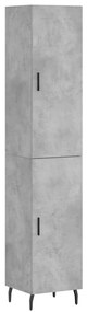3198805 vidaXL Dulap înalt, gri beton, 34,5x34x180 cm, lemn prelucrat