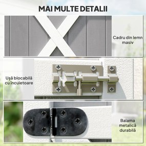 Outsunny Casuta de Gradina din Lemn, sopron cu Acoperis Impermeabil, magazie pentru Unelte de Exterior cu 2 Etajere | Aosom Romania