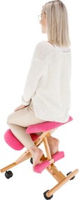 Scaun genunchi ergonomic, roz/ fag, GROCO