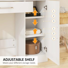 HOMCOM Masuță cu Oglindă de Machiaj din PAL Alb 90x38x138 cm | Aosom Romania