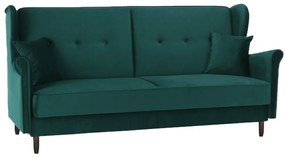 Canapea extensibilă, material textil verde, COLUMBUS