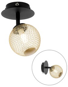 Spotlight negru cu auriu reglabil - Athens Wire