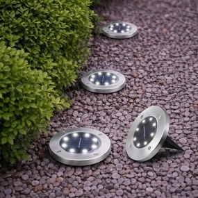 Zaparkorun Lumini solare cu LED pentru grădină - 8 LED - alb rece - 4 buc