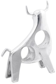 vidaXL Sculptură taur, argintiu, 22x9,5x34 cm, aluminiu
