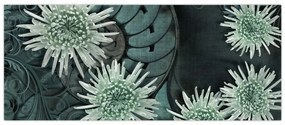 Tablou - Flori verzi (120x50 cm)