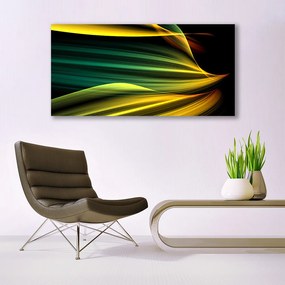 Tablou pe sticla Abstract Art Albastru Galben Negru Verde