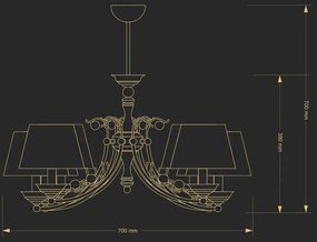 Candelabru 8 brate design clasic realizat manual CASAMIA
