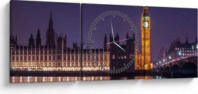 Tablou Londra (cu ceas) (90x30 cm)