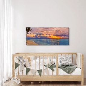 Tablou - Apus de soare la plajâ (120x50 cm)