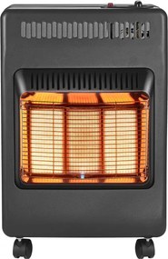 Aragaz pe gaz ELITE EGH-1363, 3800 W, Încălzitor portabil pe gaz 1-în-1, Roți pentru deplasare ușoară, Negru