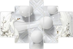 Tablou - Lebăda de aur pe apă (150x105 cm)