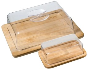 Recipient din bambus pentru unt si cascaval CHEESE AND BUTTER BOX