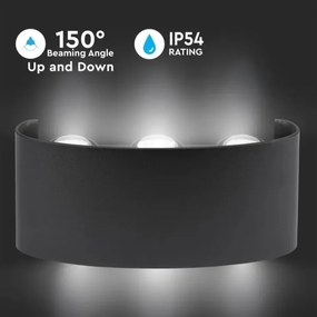 Aplică LED de exterior 6xLED/6W/230V IP54 3000K neagră