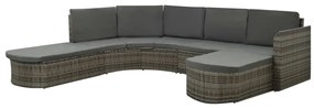 vidaXL Set mobilier de grădină cu perne, 4 piese, poliratan, gri
