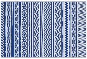 Outsunny Covor pentru Exterior 182x274 cm Reversibil, Covor Pliabil din Polipropilen 310 g/m² Albastru si Alb | Aosom Romania