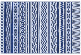 Outsunny Covor pentru Exterior 182x274 cm Reversibil, Covor Pliabil din Polipropilen 310 g/m² Albastru si Alb | Aosom Romania