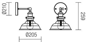 Redo 01-1026 - Aplică perete SAVILLE 1xE27/42W/230V