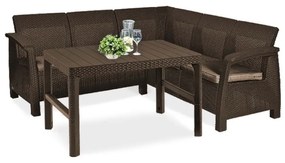 Canapea de colț mică Corfu relax cu masă Lyon maro