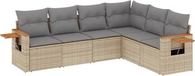 vidaXL Set canapele de grădină cu perne, 6 piese, bej, poliratan
