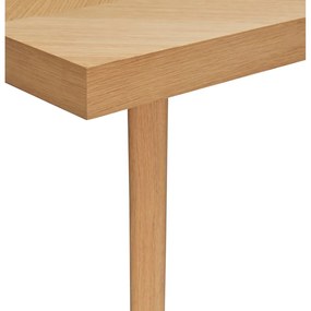 Masă de dining în culoare naturală cu aspect de lemn de stejar 80x160 cm Herringbone – Hübsch