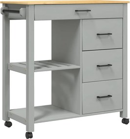 vidaXL Cărucior de bucătărie „MONZA”, 84x40x88,5 cm, lemn masiv de pin