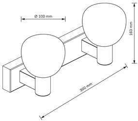 Aplica de perete pentru baie POLA 2xG9/5W/230V IP44 negru/sticlă transparentă