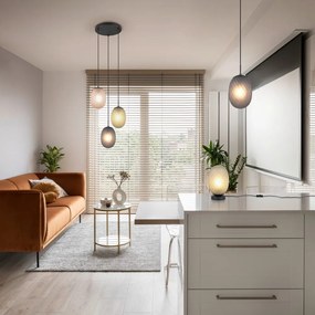 Veioză verde cu abajur din sticlă (înălțime 28,5 cm) Facette – Trio