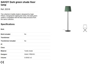 Lampadar / Lampa de podea moderna design elegant SAVOY negru/verde